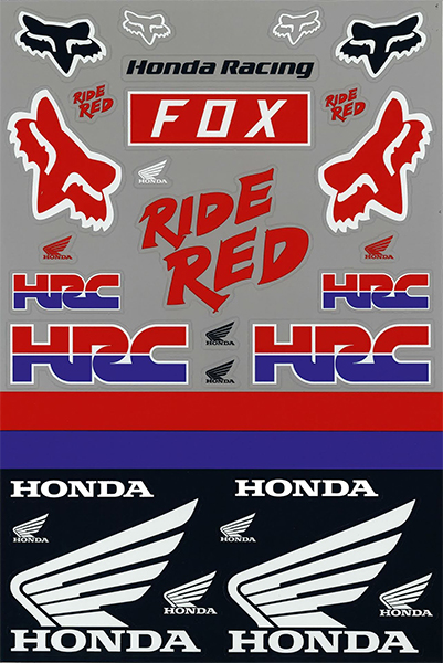 Fox sponzor matrica szett Honda fehr-piros-kk