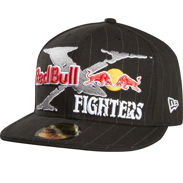 Fox baseballsapka Red Bull Flexfit X-Fighters Core pinstripe fekete