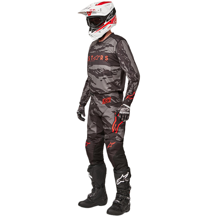 Alpinestars cross szett Racer Tactical fekete-szrke camo-fluo piros